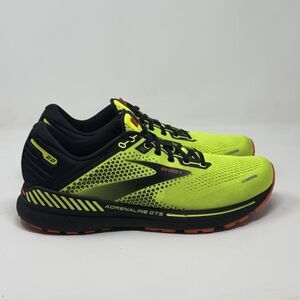 Brooks Adrenaline GTS 22 Running Shoes Mens 12 Neon Green Black Mesh Sneakers